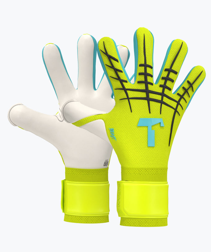 t1tan handschuhe T1TAN Fluo BEAST 3.0 Goalkeeper Gloves With Finger Protection Yellow 9