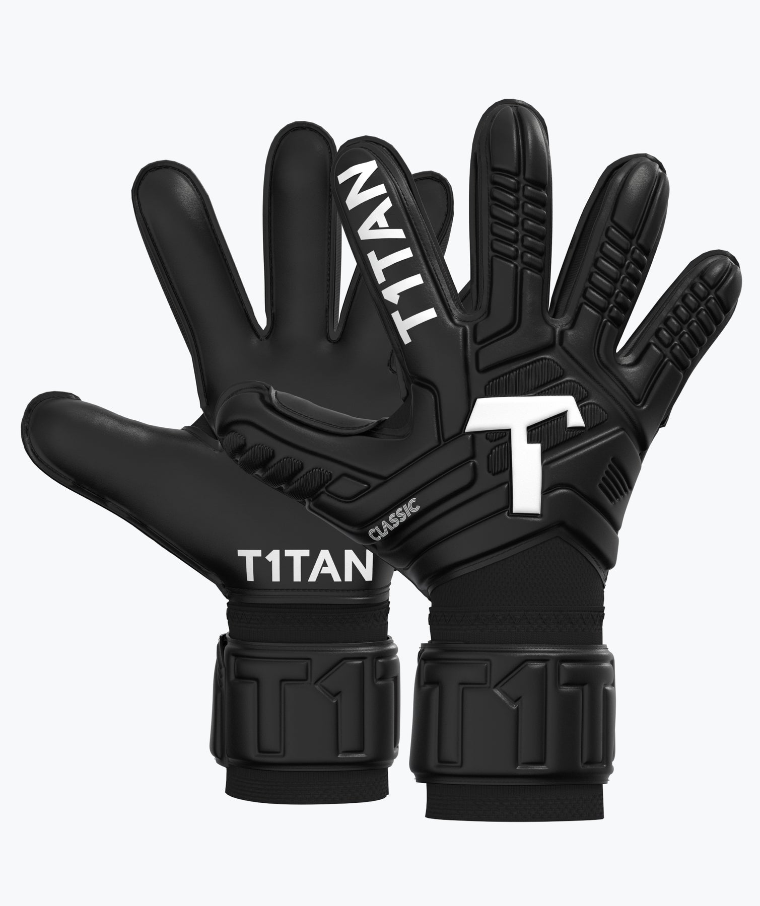 goalkeeper handschuhe T1TAN CLASSIC 1.0 Black-Out goalkeeper gloves Black 11
