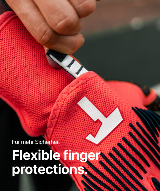 REBEL 2.0 Solar Red – Goalkeeper Gloves with Finger Protection